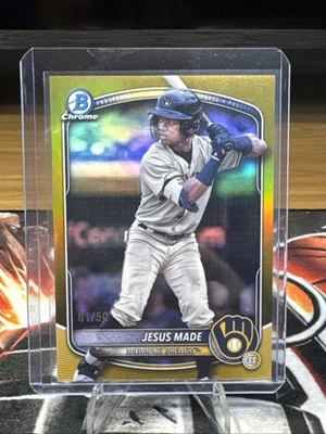 2025 Bowman Chrome Jesus Made 01/50 True Gold #BCP-245 First On Print!  - Image 1 of 3