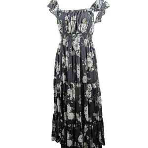 Vestido Rewind XL Busto 35-37" Cintura sin estirar 29" Negro+Blanco Floral Usado en Excelente Condición - Imagen 1 de 8