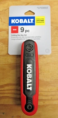 KOBALT 9 Tip Folding Hex Key Allen Wrench Set ~ New  (232) - Image 1 of 4