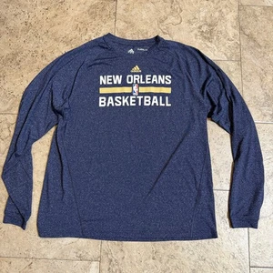Adidas New Orleans Pelicans Basketball Long Sleeve shirt Size Large - Picture 1 of 5