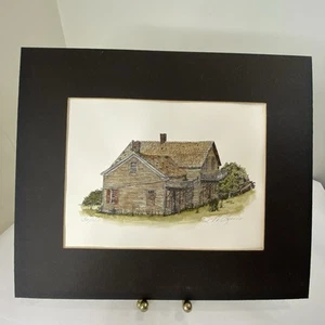 Vintage B. W. Lewis signierte & nummerierte Lithographie Color Wash 1977 verlassene Scheune - Bild 1 von 10