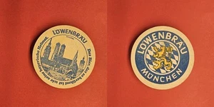 Löwenbräu München blaue Schrift Brauerei Bierdeckel Bier - Picture 1 of 1