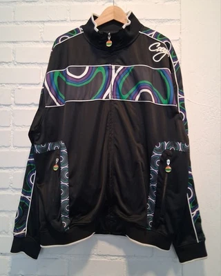 Vintage Coogi Abstract Striped Track Jacket Black Mens Size 3XL - Image 1 of 4