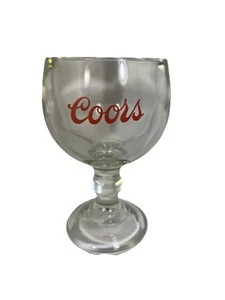 Glas COORS Bierkelch mit Stiel geriffelt klar groß dick schwer - Bild 1 von 8