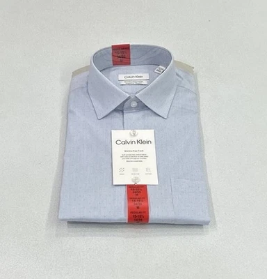 Calvin Klein Men's Wrinkle Free Dress Shirt, Light Blue, Size M (15-15.5-34/35) - Image 1 of 4