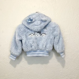 Hello Kitty Forever 21 Kids Jacket Blue Angel Faux Fur Girls 5/6 - Picture 1 of 14