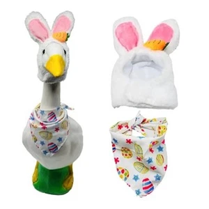Goose Outfits,Easter Porch Goose Clothes with Cute Bunny Ear Hat and Colorful - Picture 1 of 6