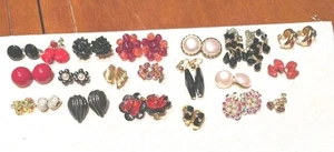 Lot of 21 vintage Clip On earrings Some signed   - Picture 1 of 5