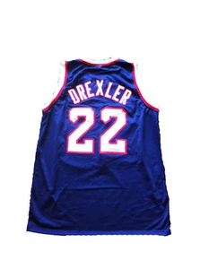Clyde Drexler Signed Houston Rockets BLUE TB Jersey JSA - Picture 1 of 4