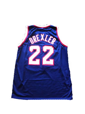 Clyde Drexler Signed Houston Rockets BLUE TB Jersey JSA - Image 1 of 4