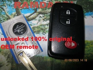 1x DESBLOQUEADO OEM para TOYOTA Highlander Llavero Inteligente Transmisor Remoto HYQ14AAB - Imagen 1 de 6