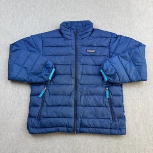 Patagonia Jacket Boys Kids Small 7-8 Blue Down Sweater Puffer 68244 *FLAWS* - Picture 1 of 20