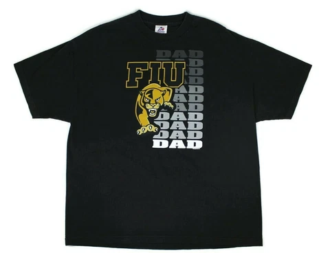 FIU DAD Florida International University Panthers Black T-shirt Mens Size 2XL Cover