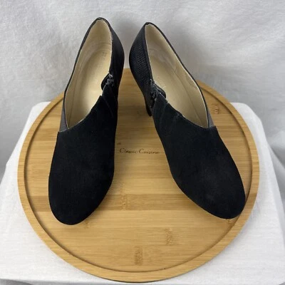 Zapatos de salón Naturalizer Bangor para mujer talla 9,5 M cuero negro gamuza tacón cremallera Foto 1 de 4