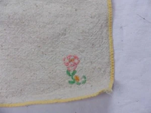 Doily Cross Stitch Handmade Cream handkerchief embroidered Napkin Vintage - Picture 1 of 2