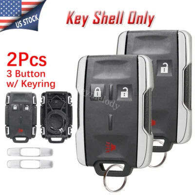 Capa com 2 chaveiros para Chevrolet Silverado 1500 2500 3500 2017 2018 2019 2021 - Imagem 1 de 4