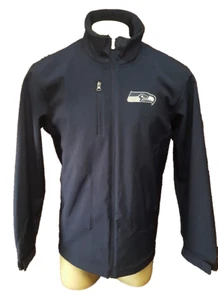 NFL Seattle Seahawks Football Jacket Men Size L Full Zip Polyester Dark Gray - Picture 1 of 6