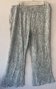 Mossimo Supply Co Wide Leg Pants Floral Paisley Light Blue Print Size Small - Picture 1 of 11