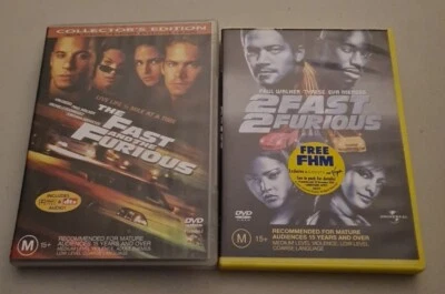 Fast And The Furious Movie DVD Bundle 1-2 Action Movie Adventure R4 - Image 1 of 4
