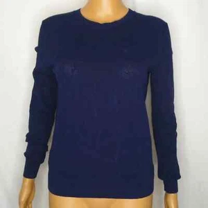Theory Jaidyn Op Reverie Floral Pullover Sweater Blue Knit Crew Neck Medium - Imagen 1 de 10