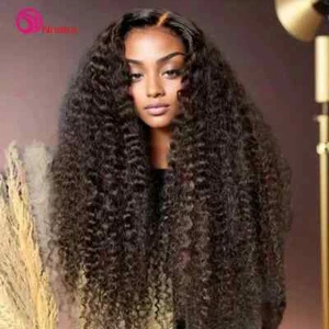 Deep Wave Lace Frontal Wig Brazilian Curly Lace Front Human Hair Wig for Women - Picture 1 of 11