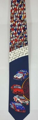 Corbata azul para hombre Racing Cars Race Traps Laps Spectators Foto 1 de 4