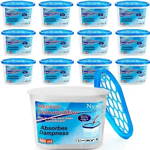 6, 12, 24 X DEHUMIDIFIER INTERIOR DAMP MOISTURE MILDEW REMOVER HOME CARAVAN - Picture 1 of 11