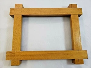 Cornice portafoto vintage in legno fatta in casa rustica fatta a mano - Foto 1 di 4