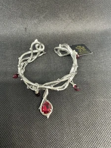 NEW W/ TAGS Alchemy Gothic Passion Bracelet Thorn Red Swarovski Pewter - Picture 1 of 12