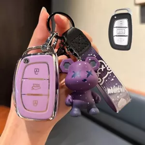TPU Remote Key Case Cover Holder Shell Fob For Hyundai Tucson Sonata Santa Fe - Picture 1 of 8
