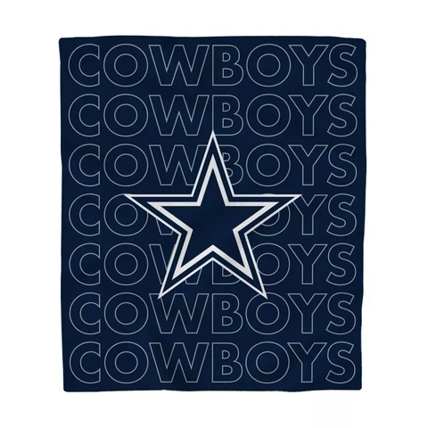 Dallas Cowboys Echo Team Wordmark Plush Throw Blanket, 60" x 70" Cover