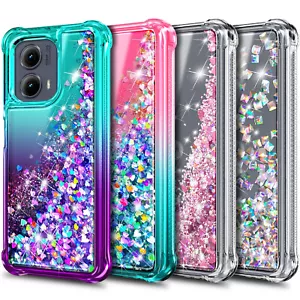 Für Motorola Moto Edge 2024 (XT2405) Hülle Glitzer flüssige Handyhülle + Schlüsselband - Bild 1 von 26