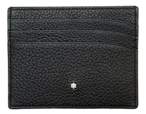 Montblanc Card Case Business Card Holder 113309 6cc Black Men Leather - Picture 1 of 7