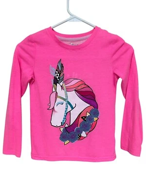 Camisa Circo Niña Talla M-7/8 Rosa Manga Larga, Gráfico Unicornio Foto 1 de 4
