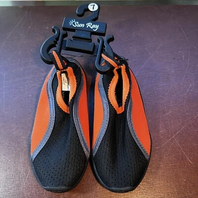 Sun Ray Toddler Kids Size 7 Orange/Black Water Sports Boat Shoes Brand NEW - Image 1 of 3