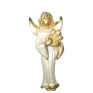 Robyn Rush Angel Pin Brooch Harp Wings Metal RR USA White Gold - Picture 1 of 4