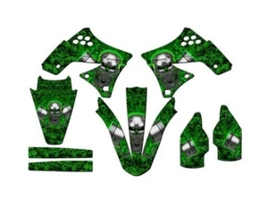 2009-2012 KX 250F FLAMING GEARHEAD Green Senge Graphics Kit Compatible with K - Picture 1 of 4