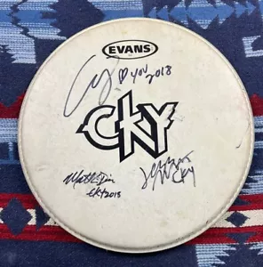 CKY Signed Drumhead RARE Drum Cover Jackass Band BAM HIM Tour Concert CKY2K Y2K - Picture 1 of 14