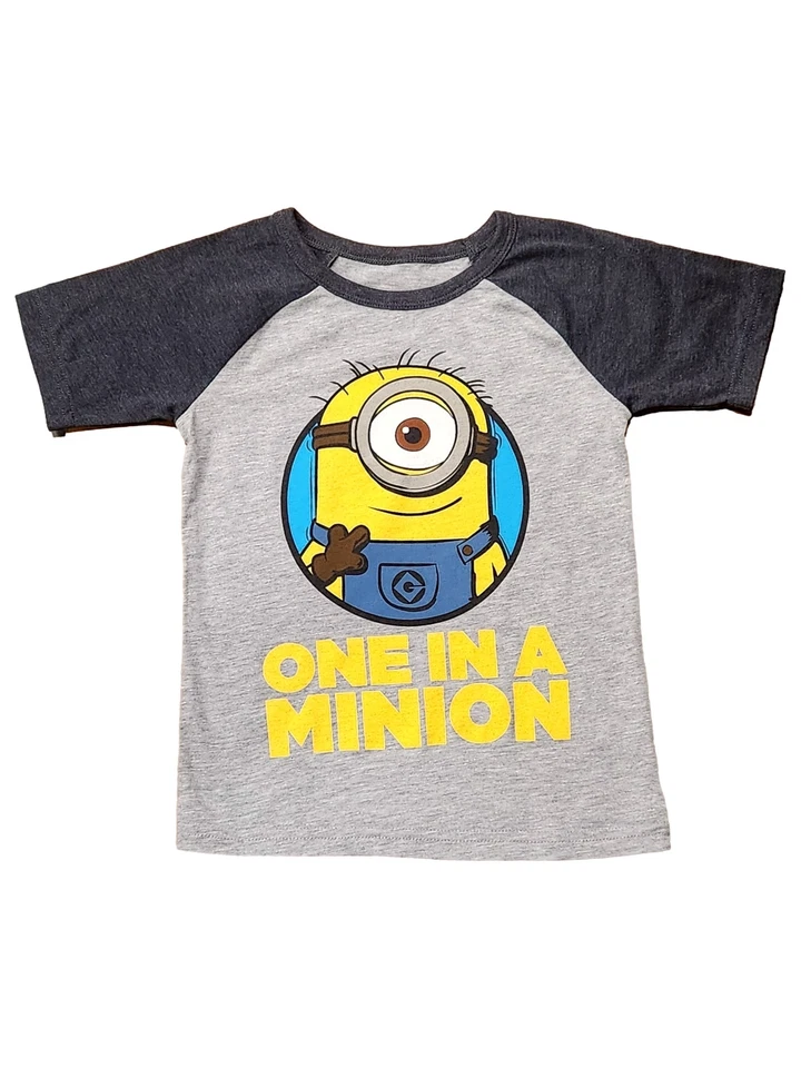 Boys Gray Minion "One In A Minion" T-Shirt Tee Shirt - Image 1 of 1