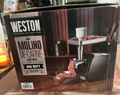 Molinillo de carne y embutido de salchichas Weston #8 650 vatios Foto 1 de 3