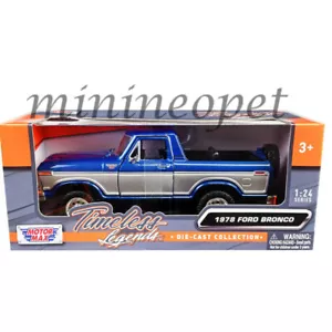 MOTORMAX 79372 1978 FORD BRONCO RANGER XLT PICK UP TRUCK 1/24 SILVER & BLUE - Picture 1 of 1