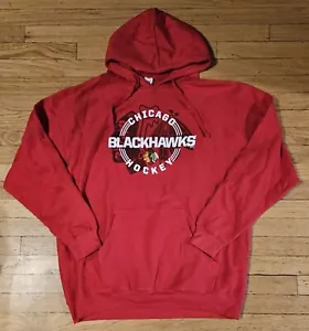 Chicago Blackhawks Hoodie Unisex Size XL Red Hockey Indian Feathers Logo NHL - Picture 1 of 4