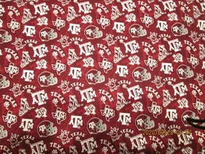 TEXAS A & M "AGGIES " ALL SPORT DESIGN BRAND NEW 1/2 YARD 100% COTTON  - Picture 1 of 6