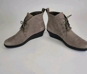 Ecco Womens Boots Skler Chukka Booties Stone Oil Nubuck Gray Ankle Boot Sz 10 - Picture 1 of 12