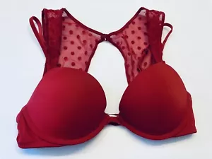 Reggiseno Victoria's Secret imbottito con ferretto 32C rosso - Foto 1 di 8