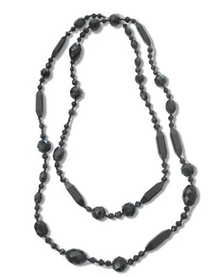BLACK SPINEL 42 inch  Long Beaded Necklace with 3mm - 25mm Beads - Image 1 of 3