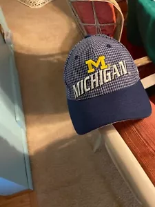 Logo Athletics Michigan Plaid Hat 1990's Strap Back Vintage - Picture 1 of 8