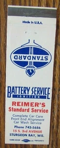 REIMER'S STANDARD GAS STATION MATCHBOOK MATCHCOVER: STURGEON BAY, WISCONSIN -E22 - Picture 1 of 2