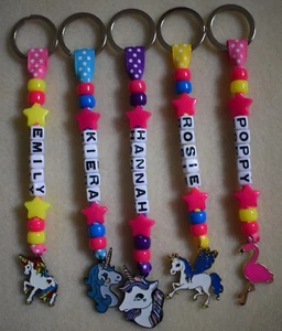 Personalisierter Schlüsselanhänger Taschenanhänger Einhorn Flamingo Regenbogen - Bild 1 von 7