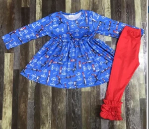 Seuss Cat Top and Bottom Girl Outfit Set - Picture 1 of 1
